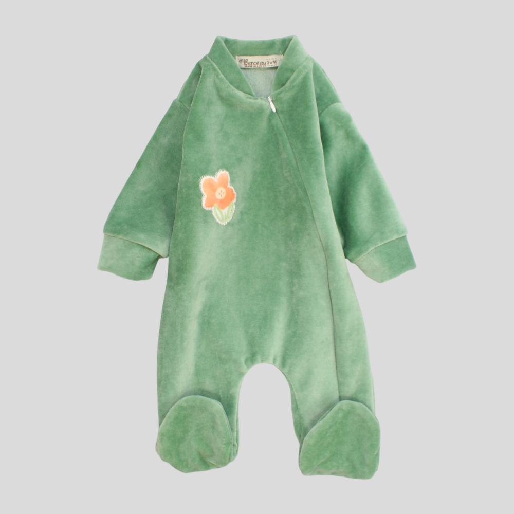 Little Flower Long-Sleeved Baby Footie - Ourkids - Berceau