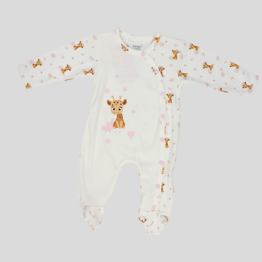 Little Giraffes Long-Sleeved Baby Footie - Ourkids - Junior