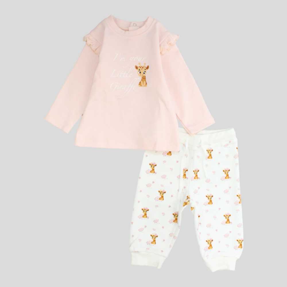 Little Giraffes Long-Sleeved Fleeced Pajama - Ourkids - Junior