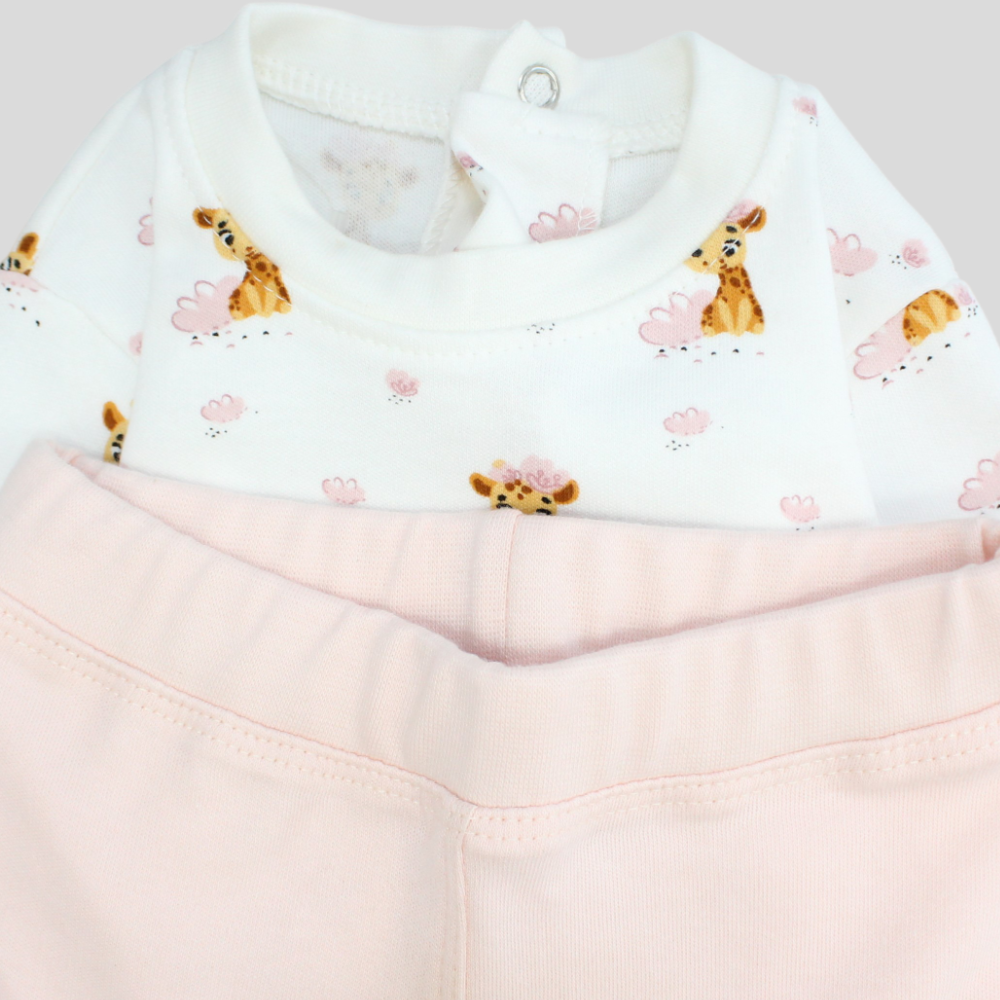 Little Giraffes Long-Sleeved Fleeced Pajama - Ourkids - Junior