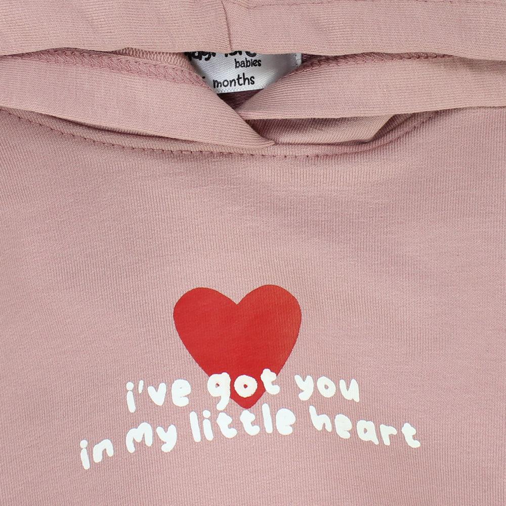 Little Heart Long-Sleeved Hooded T-Shirt - Ourkids - Playmore