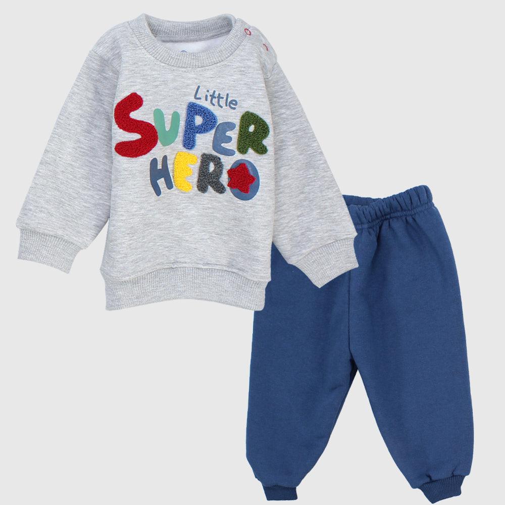 Little Super Hero Long-Sleeved Fleeced Pajama - Ourkids - JOKY