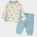 Little Whales Long-Sleeved Fleeced Pajama - Ourkids - Junior