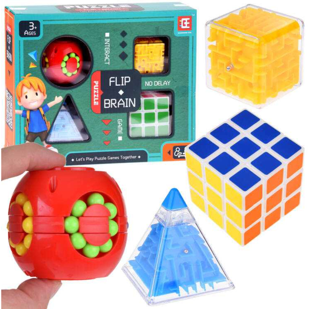 "Flip Brain" 3D Logic Puzzle Set 6*1 – Red - Toys - OKO
