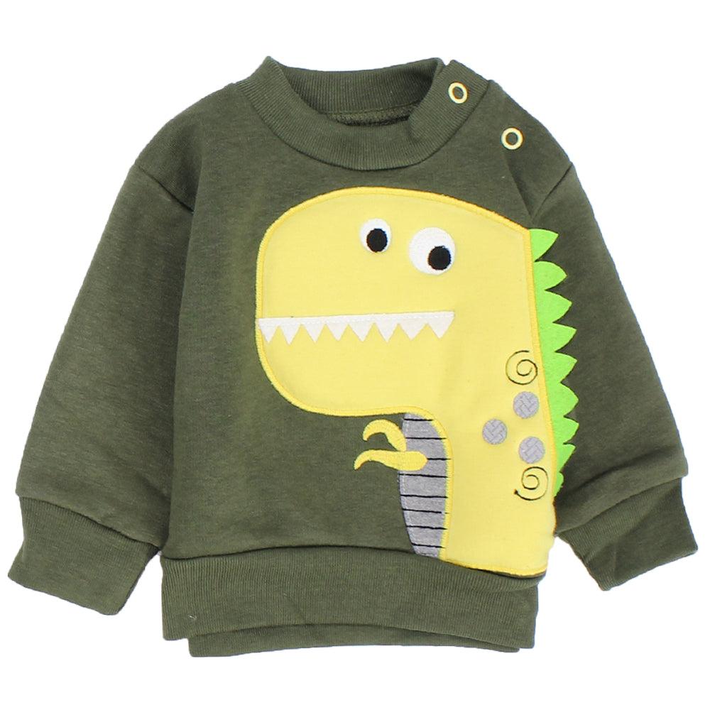 Long-Sleeved Baby Dino Fleeced Pajama - Ourkids - Al Sayad