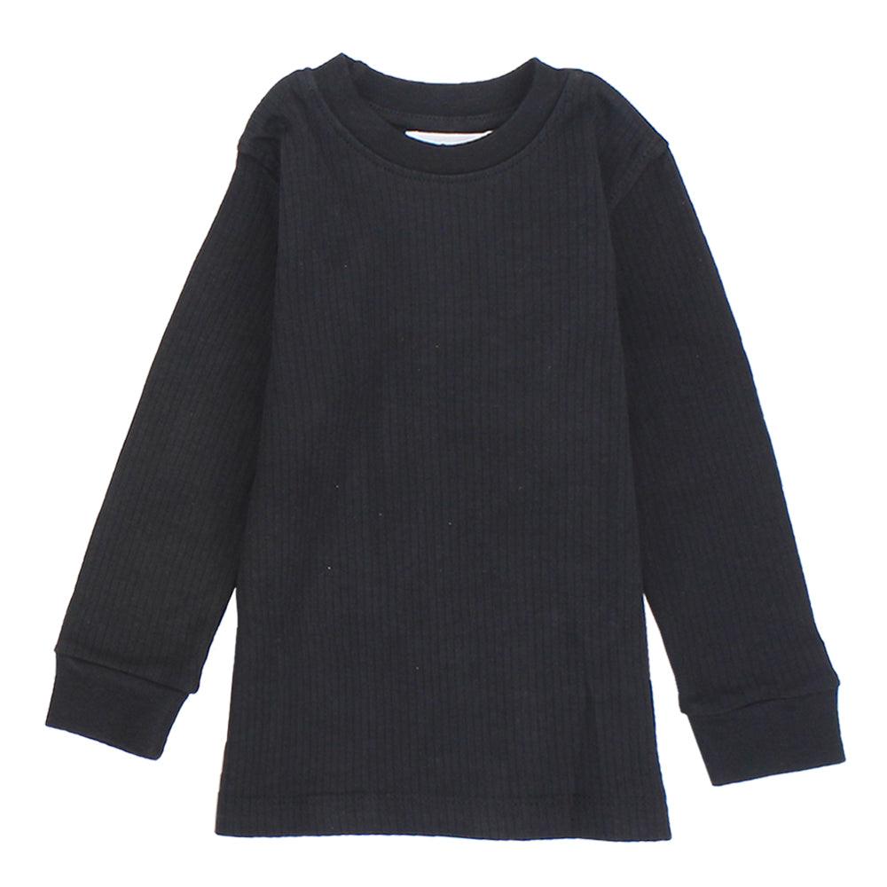 Long-Sleeved Black Thermal Underwear Set - Ourkids - Ourkids