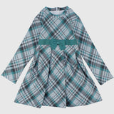 Long-Sleeved Checkered Dress - Ourkids - Quokka