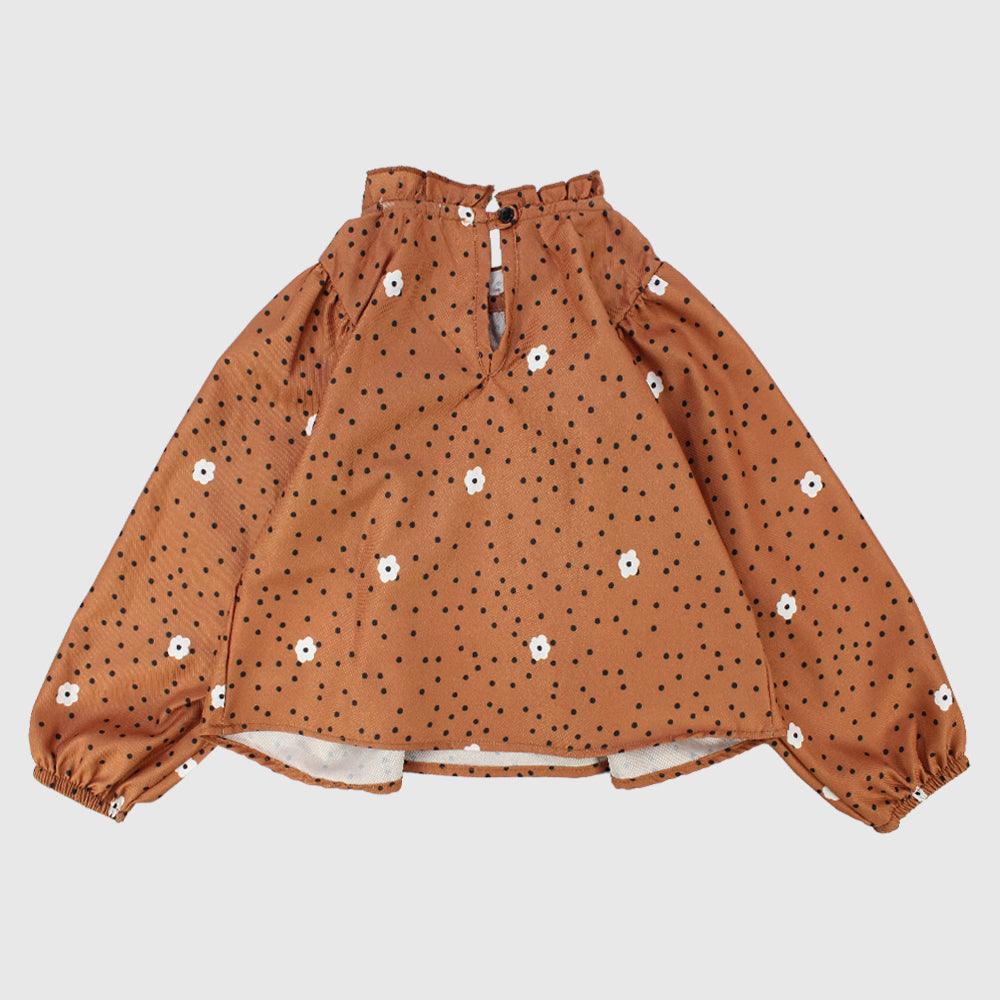 Long-Sleeved Dotted Blouse - Ourkids - Playmore