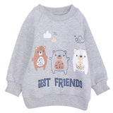 Long-Sleeved Fleeced Best Friends Pajama - Ourkids - Rosso