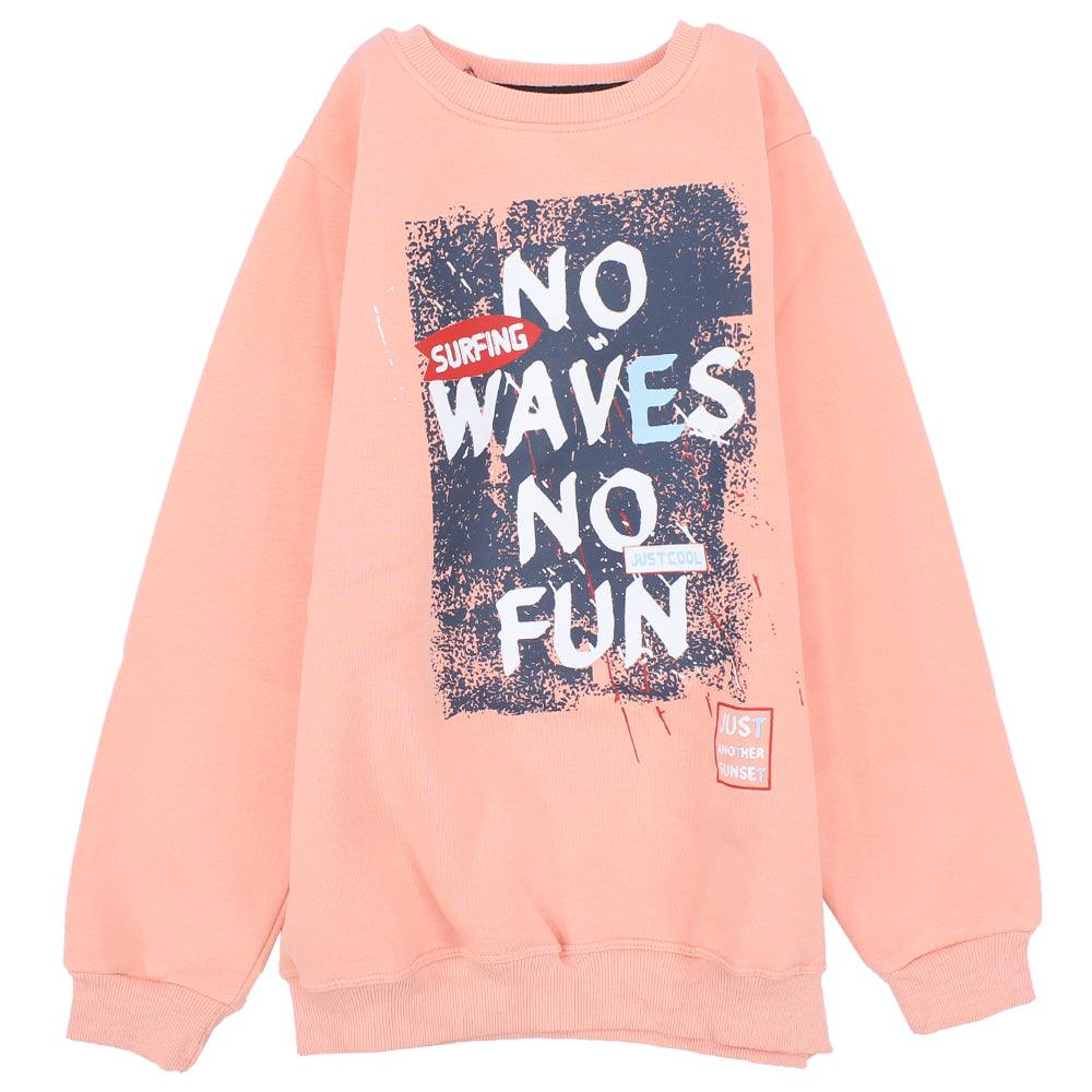 Long-Sleeved Fleeced Fun Waves Pajama - Ourkids - Rosso