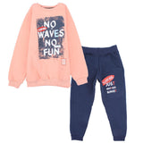 Long-Sleeved Fleeced Fun Waves Pajama - Ourkids - Rosso