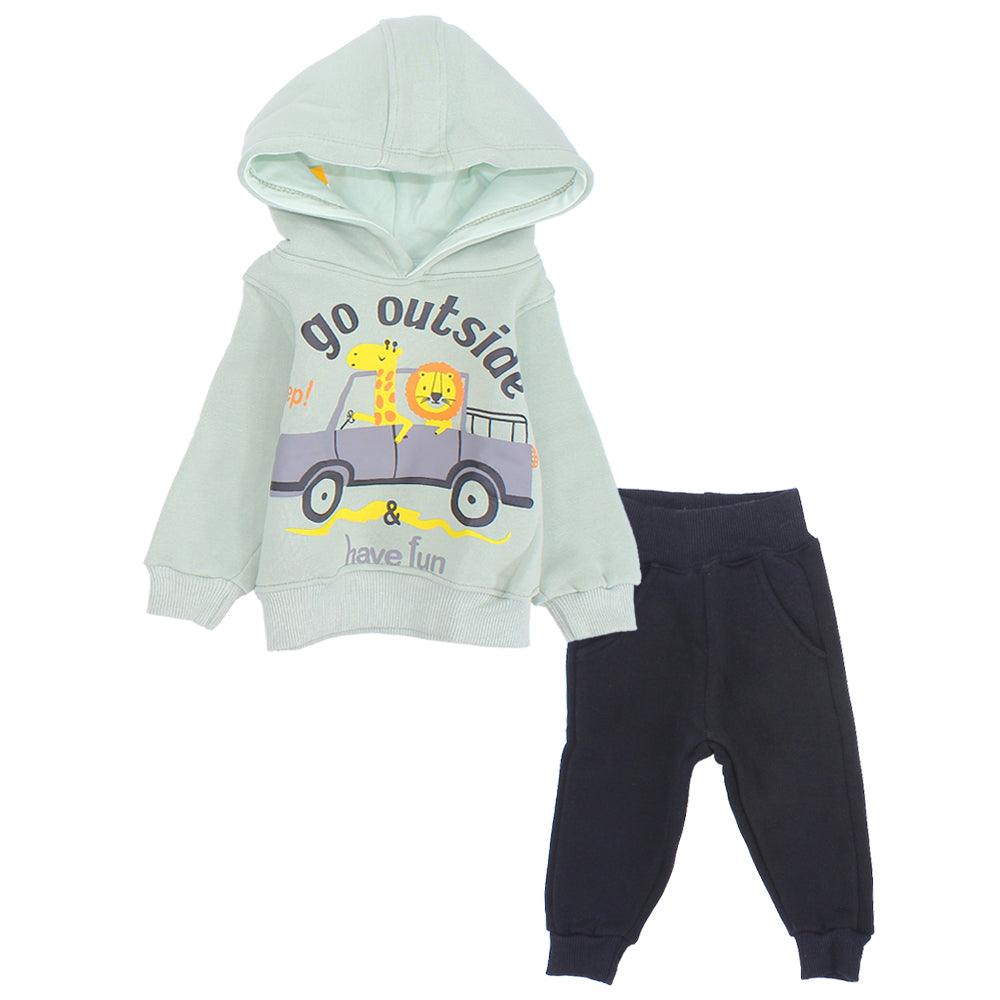 Long-Sleeved Fleeced Hooded Animal Ride Pajama - Ourkids - Rosso