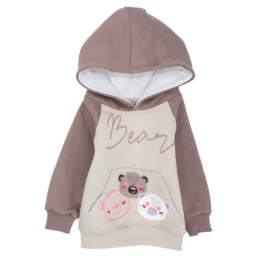 Long-Sleeved Fleeced Hooded Baby Bear Pajama - Ourkids - Rosso