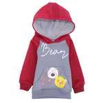 Long-Sleeved Fleeced Hooded Baby Bear Pajama - Ourkids - Rosso