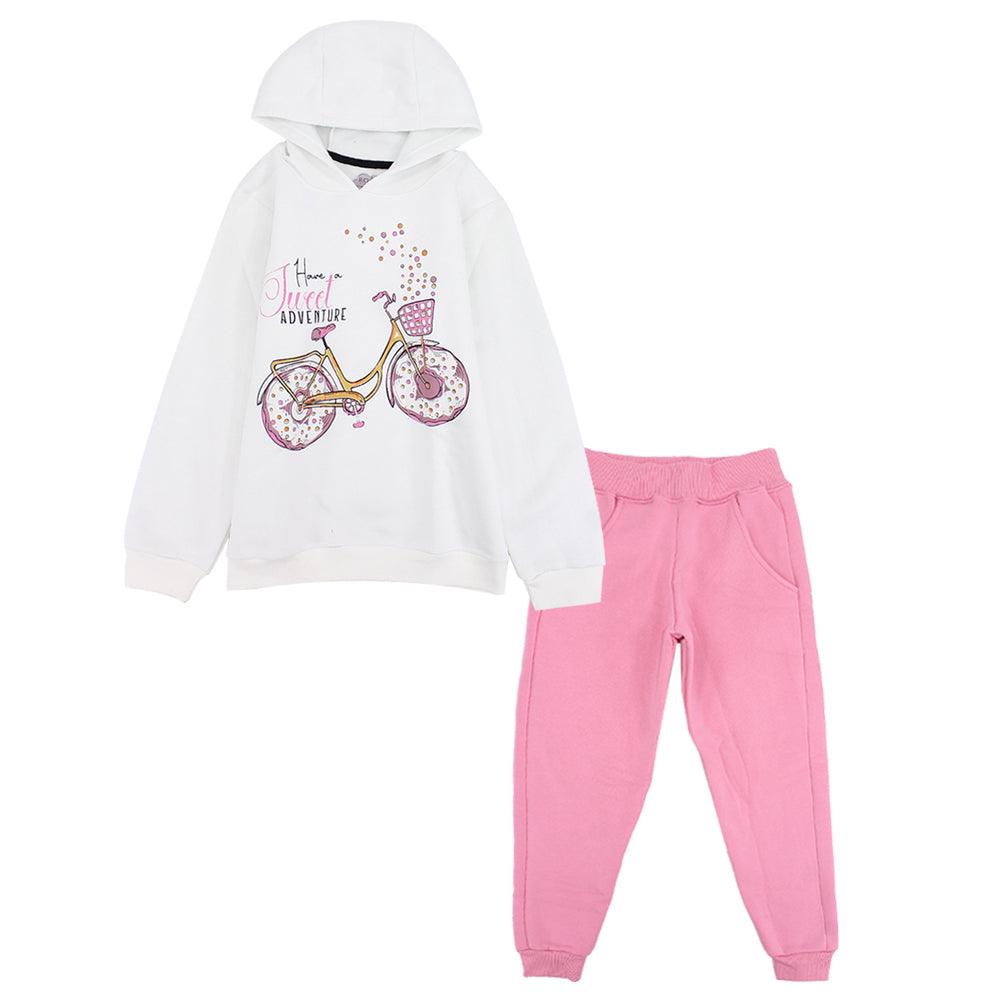 Long-Sleeved Fleeced Hooded Bicycle Pajama - Ourkids - Rosso