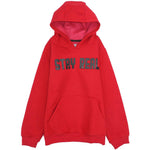 Long-Sleeved Fleeced Hooded Pajama (Stay Real) - Ourkids - Rosso