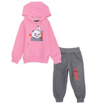 Long-Sleeved Fleeced Hooded Romantic Panda Pajama - Ourkids - Rosso