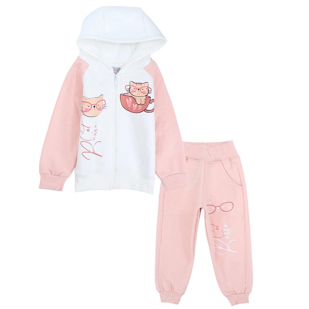 Long-Sleeved Fleeced Hooded Smart Kitten Pajama - Ourkids - Rosso