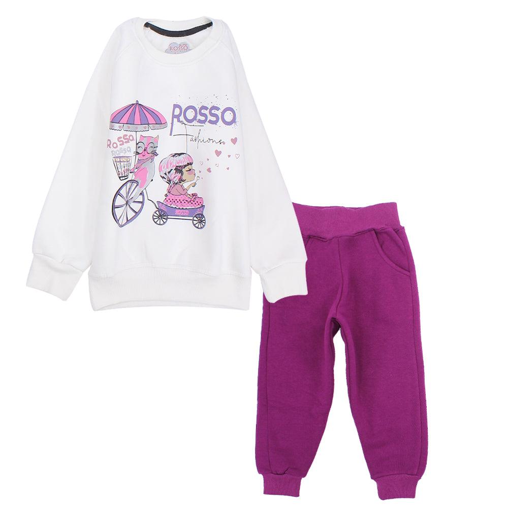 Long-Sleeved Fleeced Rosso Pajama - Ourkids - Rosso