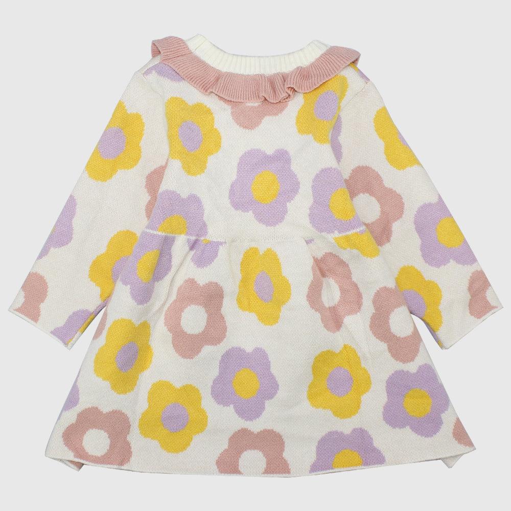 Long-Sleeved Flowery Dress - Ourkids - Mini Me