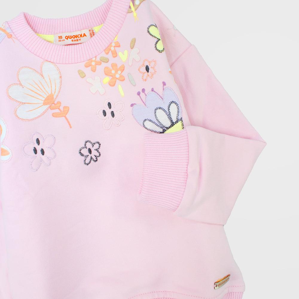 Long-Sleeved Flowery Sweatshirt - Ourkids - Quokka