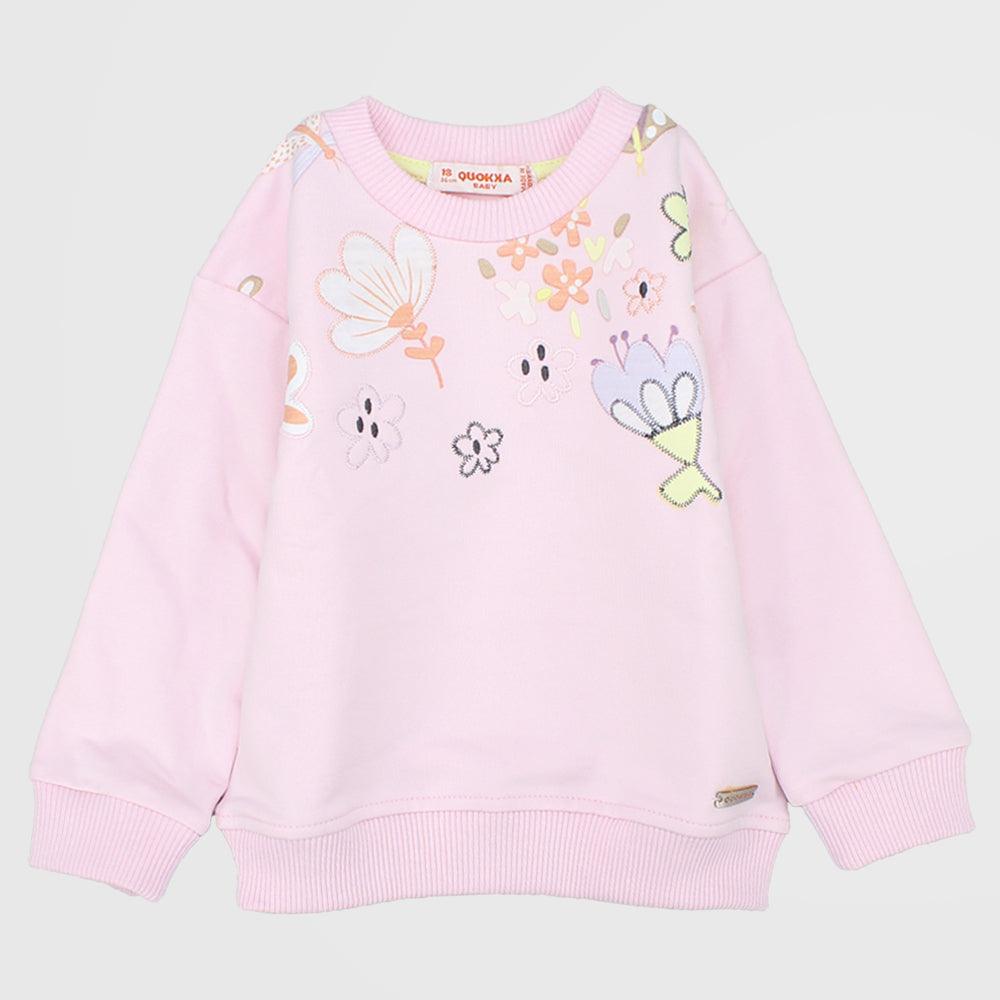 Long-Sleeved Flowery Sweatshirt - Ourkids - Quokka