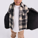 Long-Sleeved Grey Checkered Shirt - Ourkids - Playmore