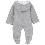 Long-Sleeved Grey Hooded Baby Footie - Ourkids - Junior