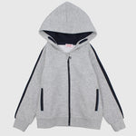 Long-Sleeved Grey Hooded Jacket - Ourkids - Pompelo