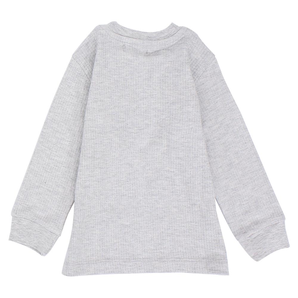 Long-Sleeved Grey Thermal Underwear Set - Ourkids - Ourkids