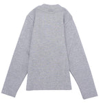 Long-Sleeved Half-Collar Grey T-Shirt - Ourkids - Morenella