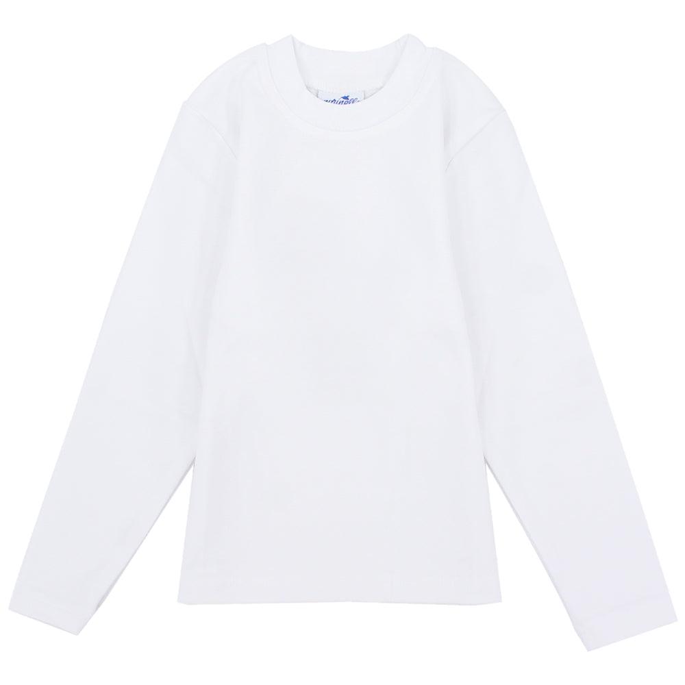 Long-Sleeved Half-Collar White T-Shirt - Ourkids - Morenella