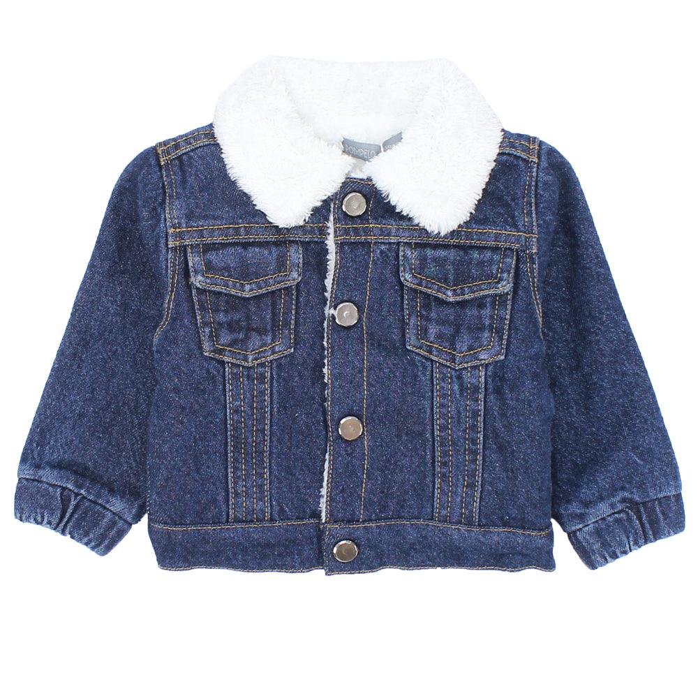 Long-Sleeved Jean Jacket With Front Pockets - Ourkids - Pompelo