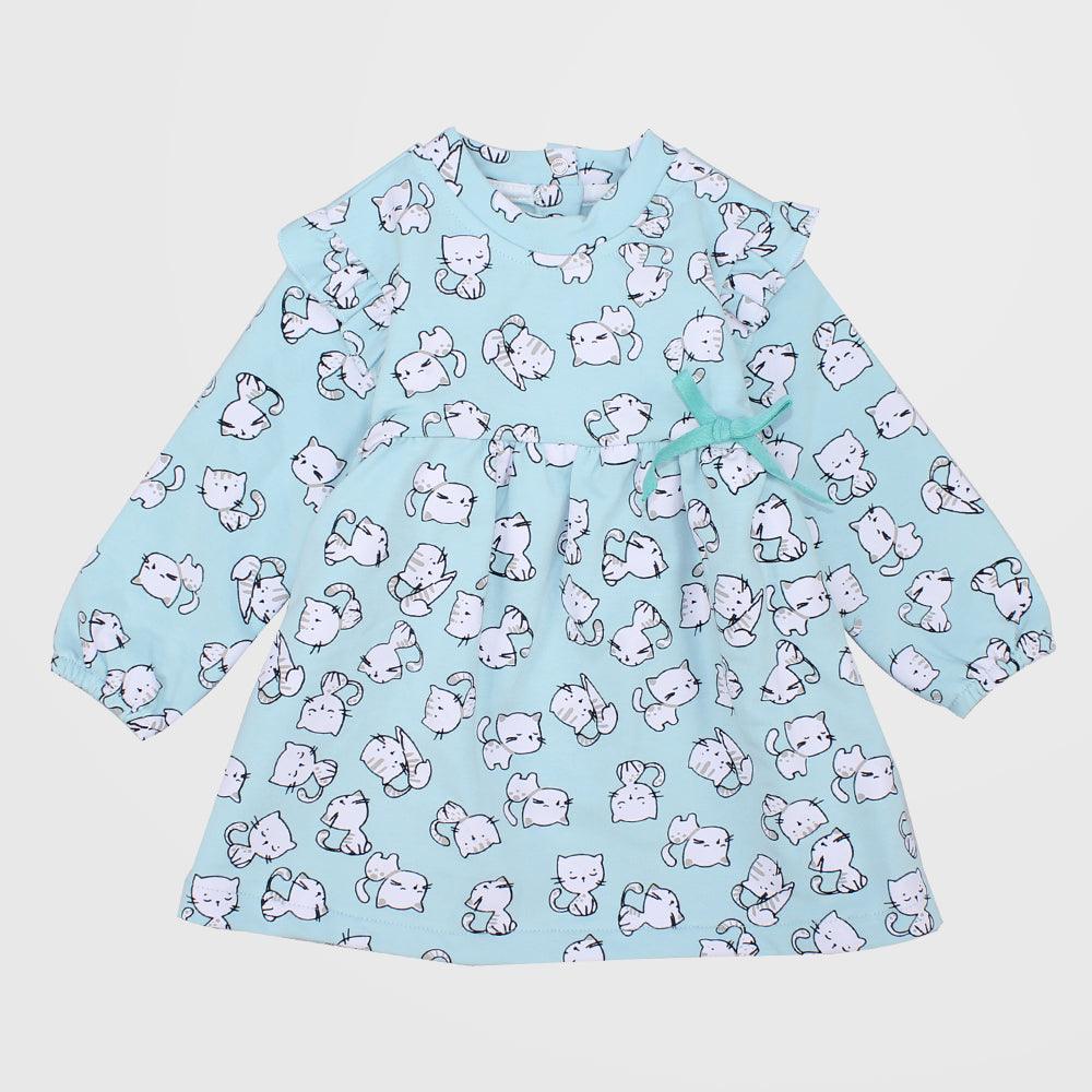 Long-Sleeved Kitty Kittens Dress - Ourkids - Quokka