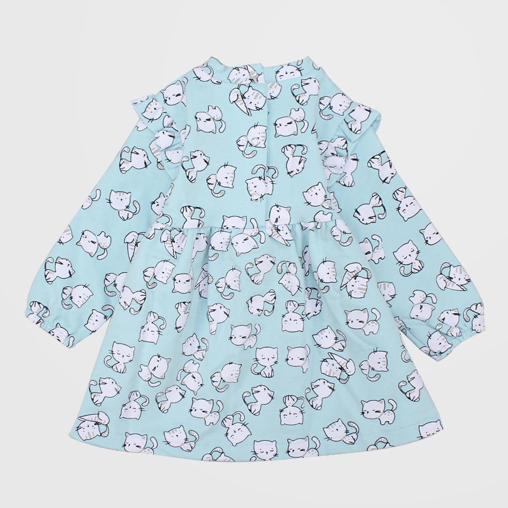 Long-Sleeved Kitty Kittens Dress - Ourkids - Quokka