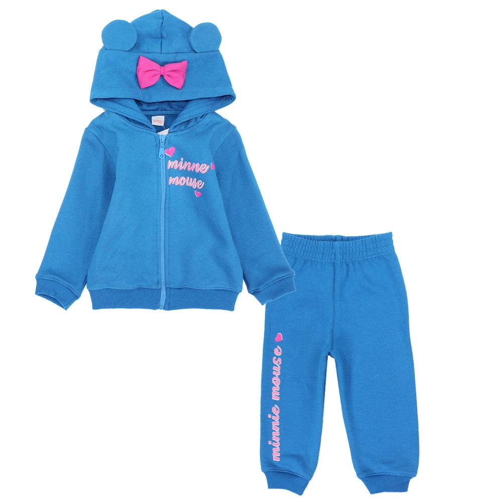 Long-Sleeved Minnie Mouse Fleeced Hooded Pajama - Ourkids - Morenella