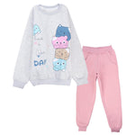 Long-Sleeved Nice Day Kittens Fleeced Pajama - Ourkids - Rosso