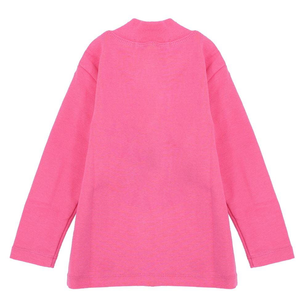 Long-Sleeved Pink Half-Collar T-Shirt - Ourkids - Ourkids