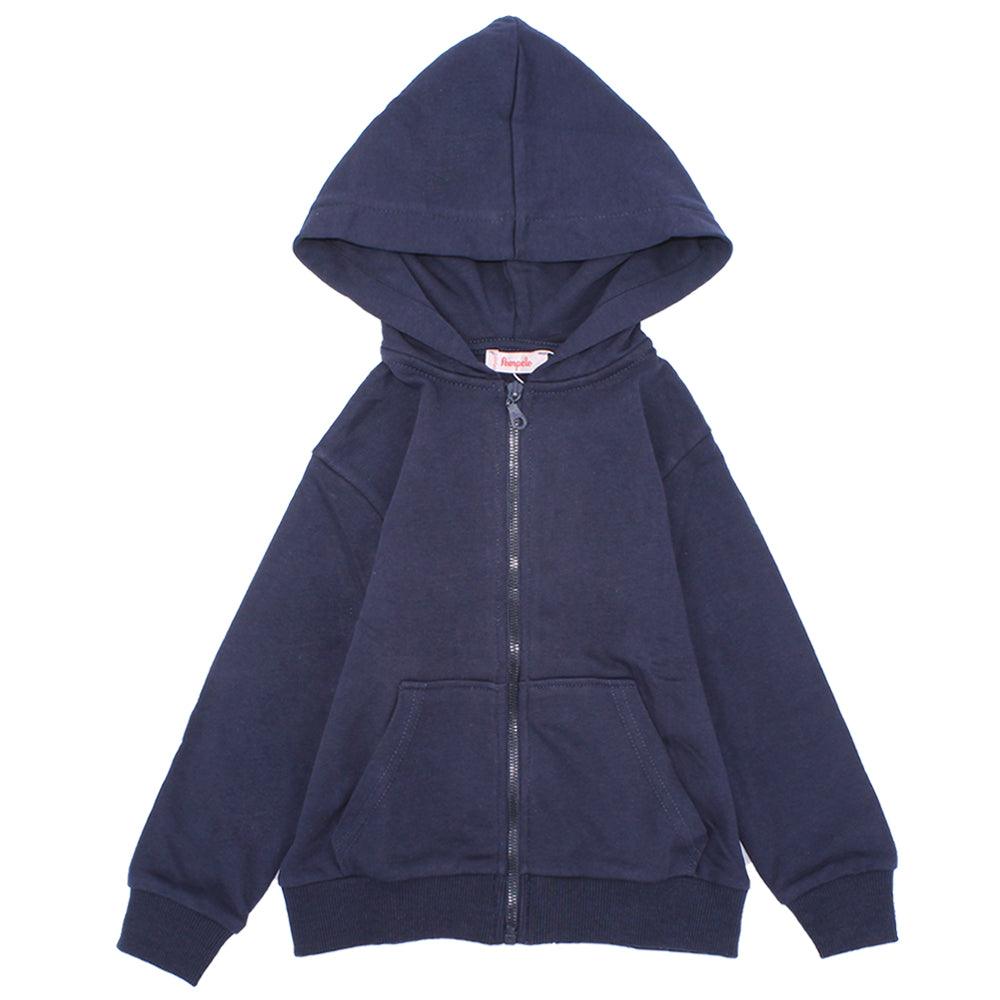 Long-Sleeved Plain Hooded Jacket - Ourkids - Pompelo