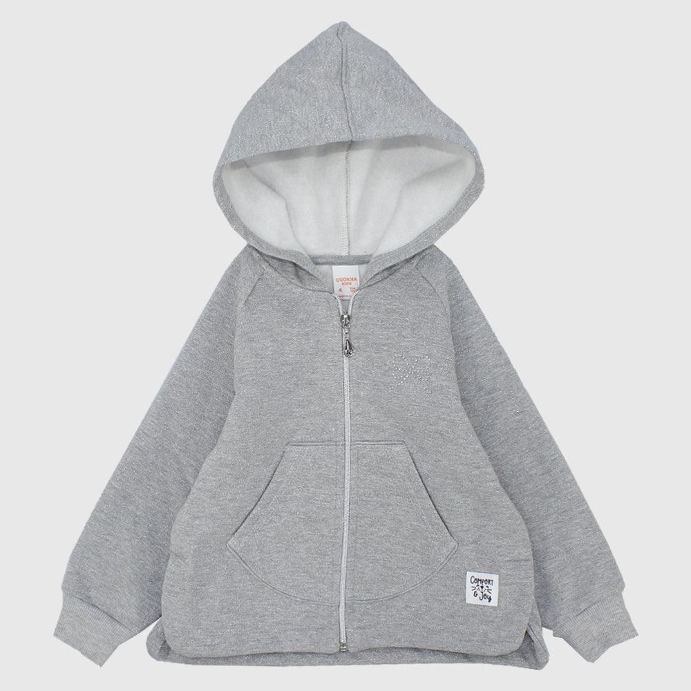 Long-Sleeved Plain Hooded Jacket - Ourkids - Quokka