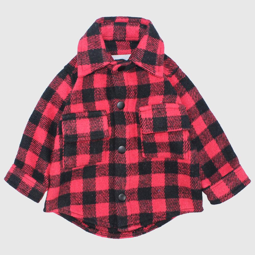 Long-Sleeved Red Checkered Shirt - Ourkids - Playmore
