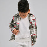 Long-Sleeved Red/Olive Checkered Shirt - Ourkids - Playmore