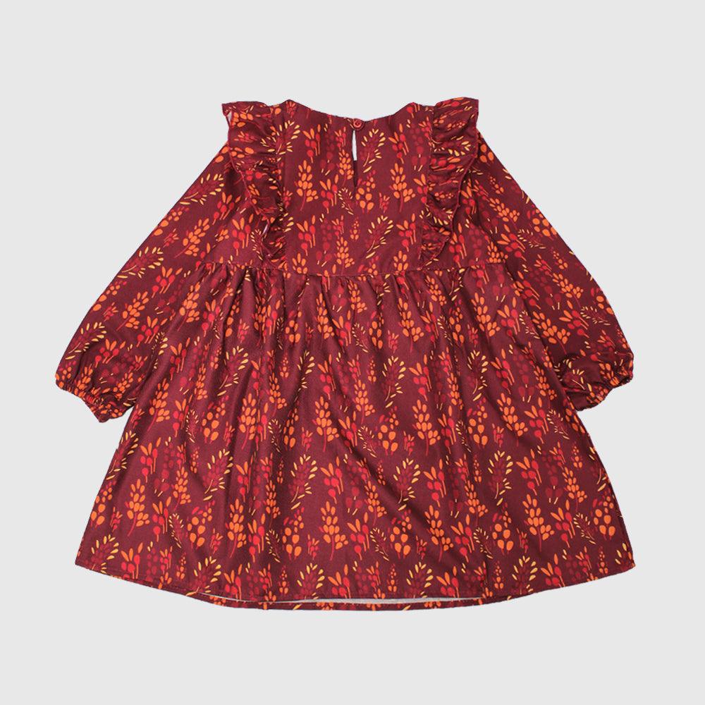 Long-Sleeved Ruffled Dress - Ourkids - Playmore