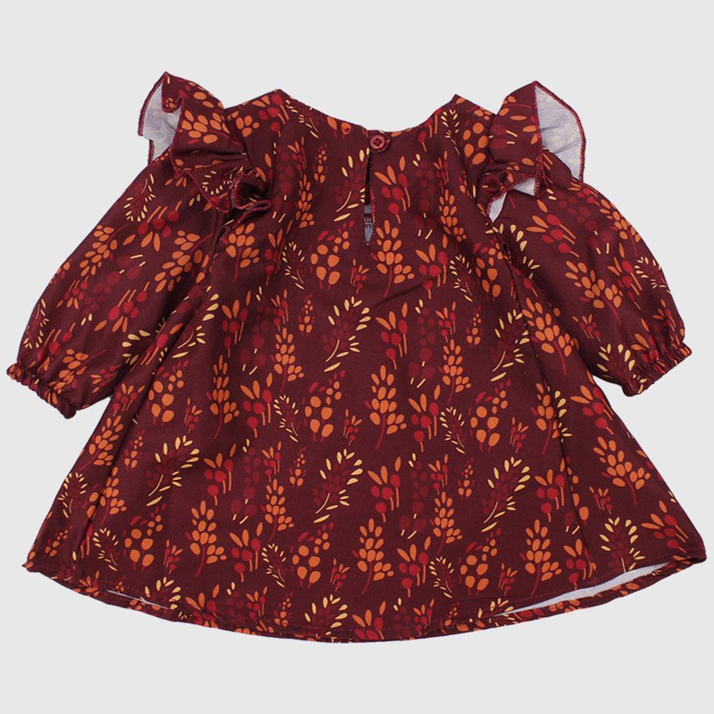 Long-Sleeved Ruffled Shoulders Dress - Ourkids - Playmore