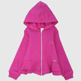 Long-Sleeved Ruffled Zip-Up Hoodie - Ourkids - Quokka