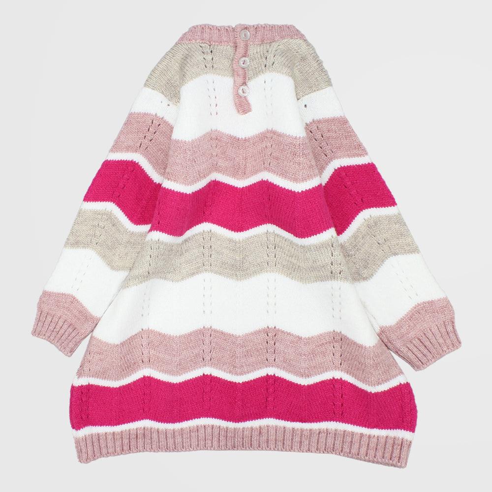 Long-Sleeved Striped Knit Dress - Ourkids - Quokka