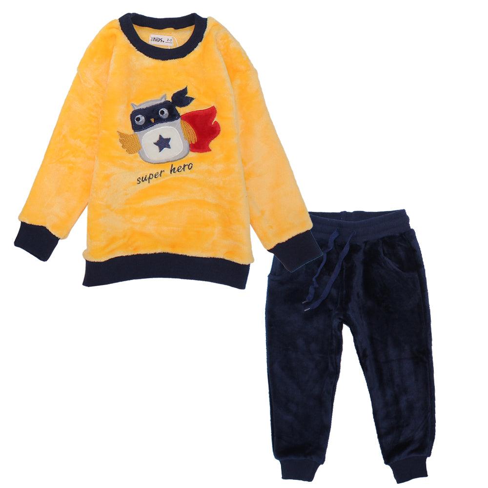 Long-Sleeved Super Hero Velvet Pajama - Ourkids - Ourkids