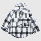 Long-Sleeved White Checkered Shirt - Ourkids - Playmore