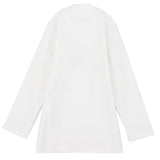 Long-Sleeved White Half-Collar T-Shirt - Ourkids - Ourkids