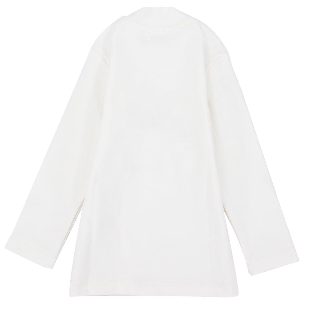 Long-Sleeved White Half-Collar T-Shirt - Ourkids - Ourkids